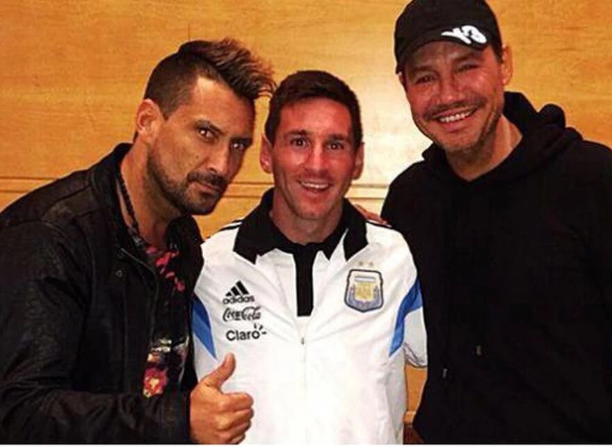 El Tirri junto a Lionel Messi y Marcelo Tinelli.