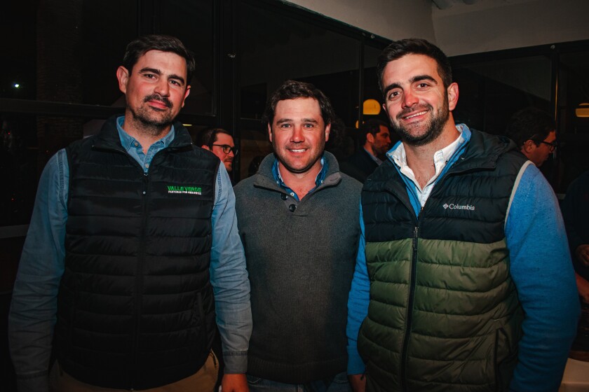 Mateo Algorta, Agustín Platero y Rodrigo Tuneu