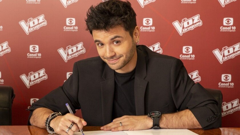 Agustín Casanova en "La Voz Uruguay". Foto: Canal 10
