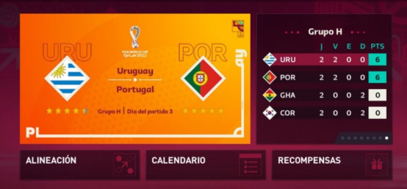 La Copa del Mundo en FIFA 23 en formato celular.