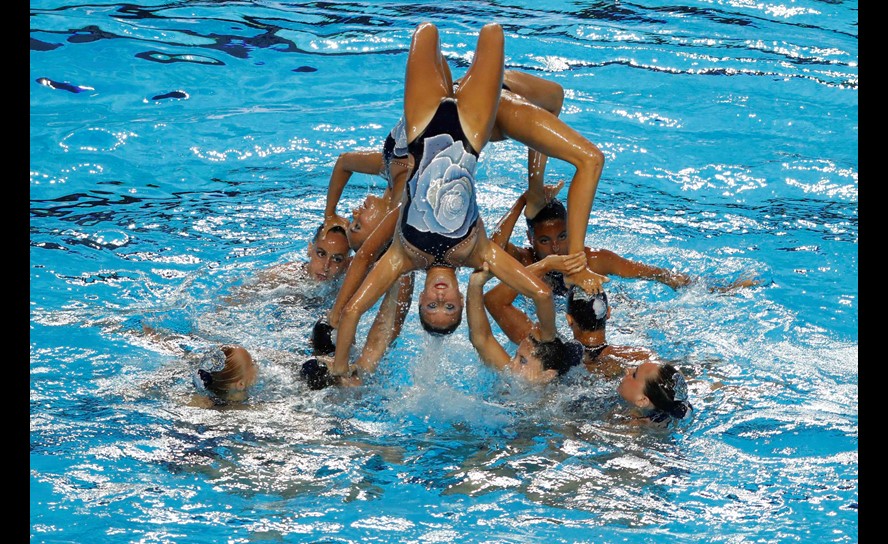La ronda preliminar de nado sincronizado libre en equipos del Mundial de Natación en Budapest. Foto: Reuters