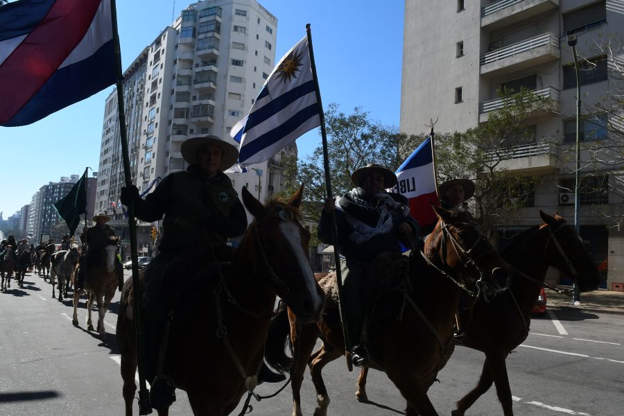 Tránsito: los gauchos cortaron las calles en un trayecto de unos 20 kilómetros. Foto: A. Colmegna