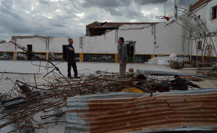 El club Peñarol de Dolores permanece destruido. Foto: Daniel Rojas.