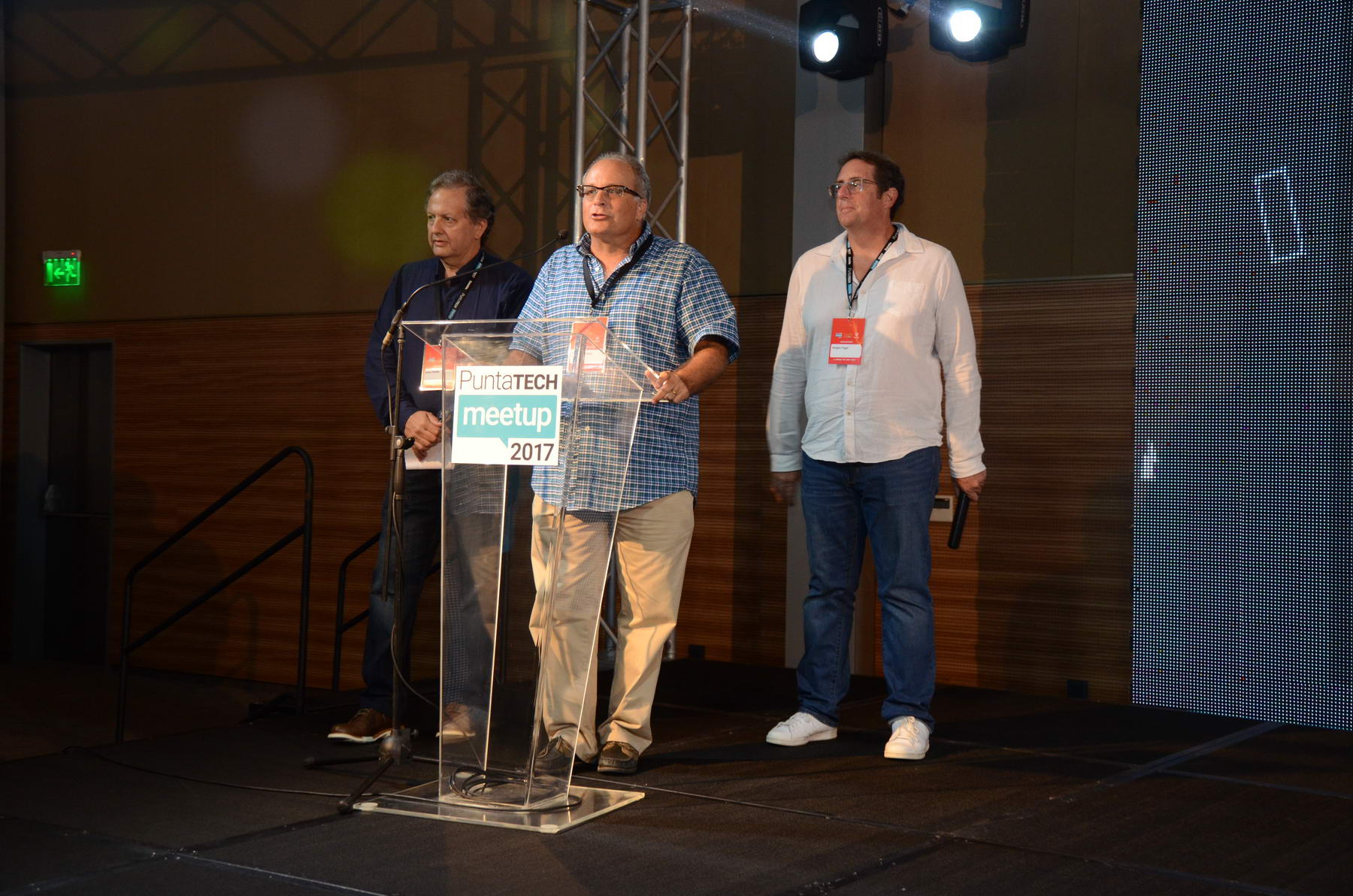 Organizadores. Ariel Pfeffer, Pablo Brenner y Sergio Fogel presentan el evento. (Fotos: Ricardo Figueredo)