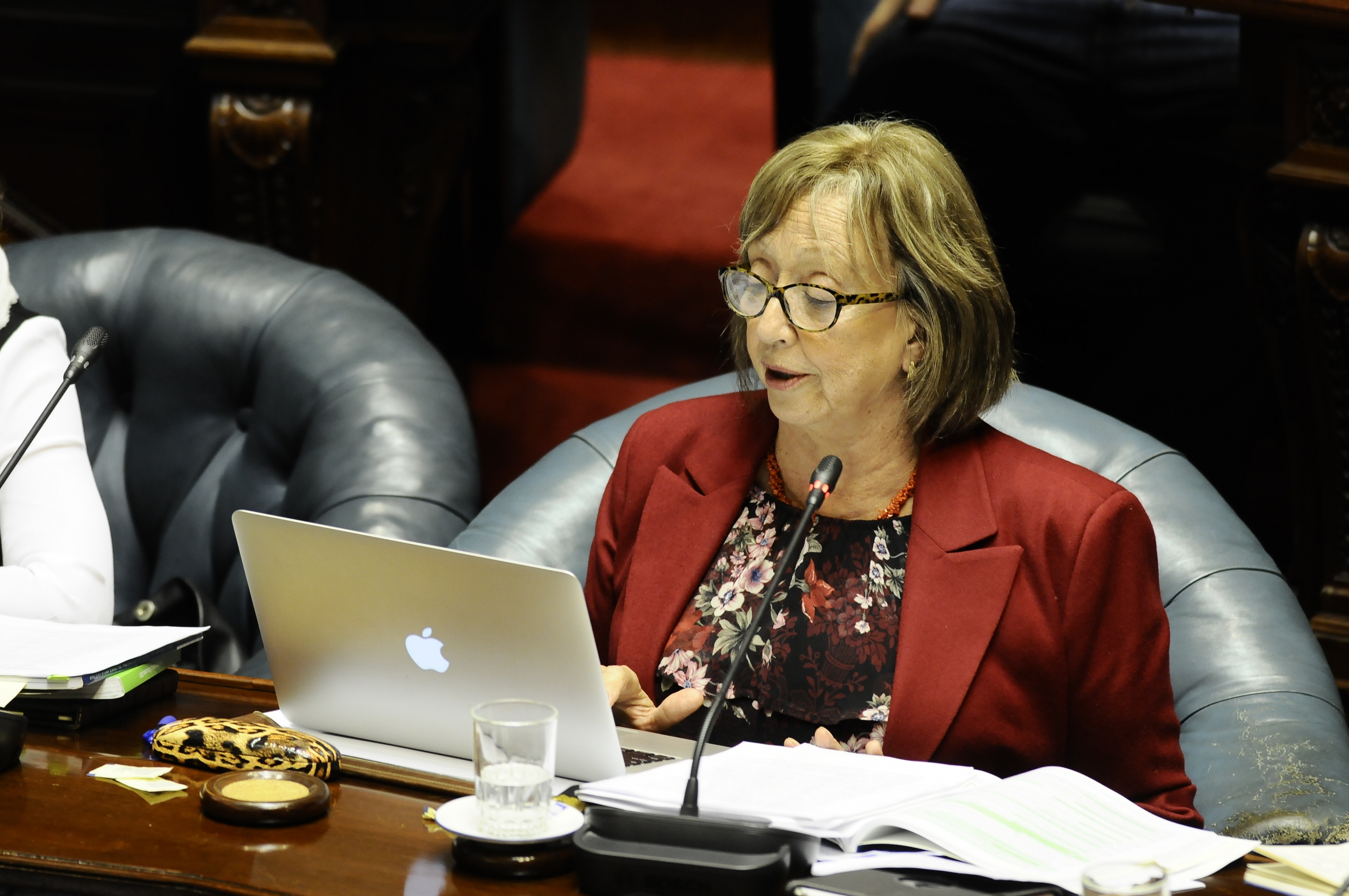 María Julia Múñoz interpelada por el senador Pablo Mieres. Foto: Darwin Borrelli