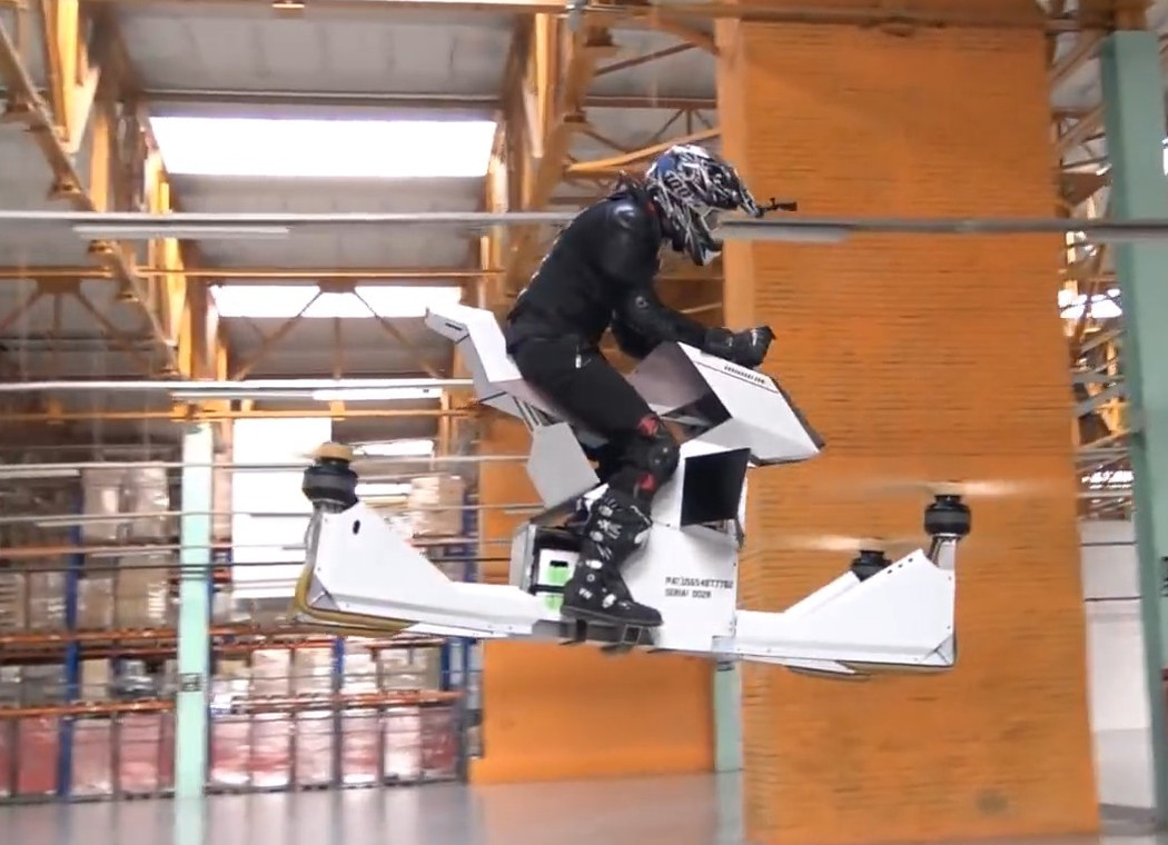 El Hoverbike captado durante el vuelo.