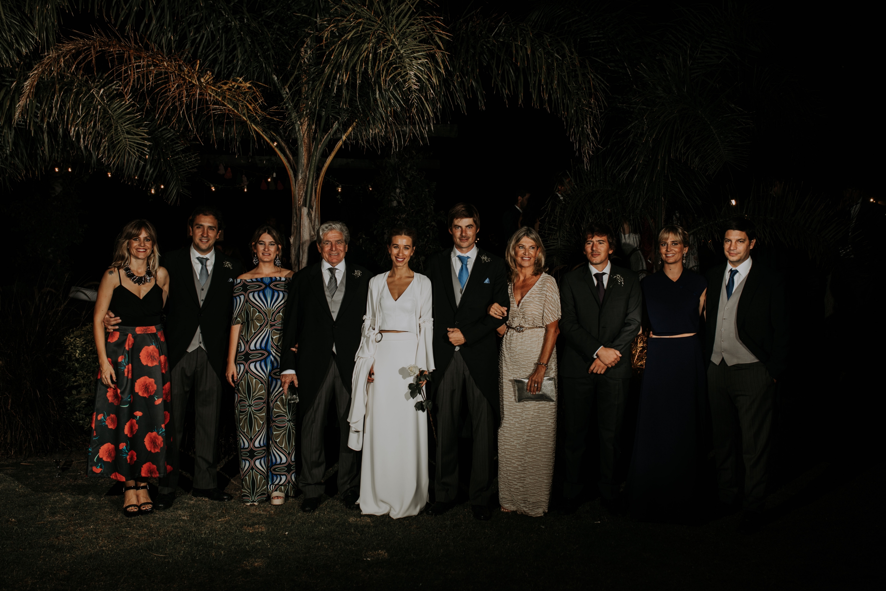 Manuela Gómez, Andrés Imaz, Pilar y Carlos Gómez, los novios, Rosario O´Brien, Federico Sasson, Francisca Gómez, Alejandro Zambrano.