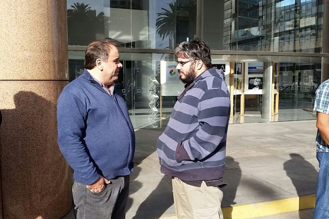 Joselo López, sceretario general de COFE y Martín Pereira, presidente de FFSP. Foto: Ariel Colmegna.