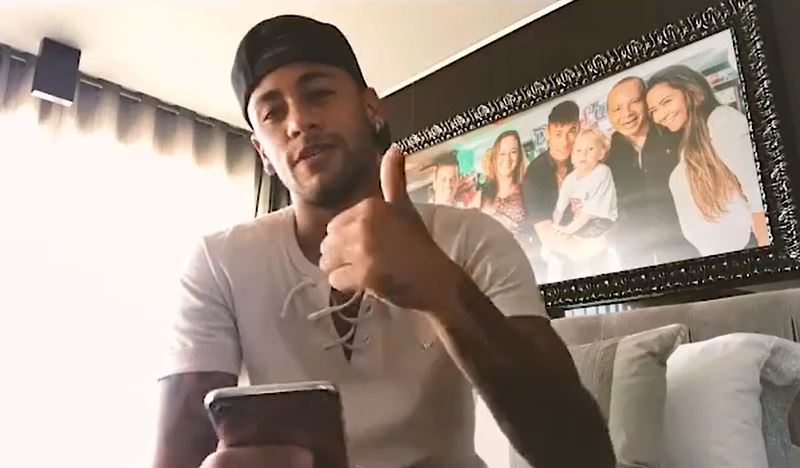 Neymar en el mensaje a Barcelona. Foto: captura video
