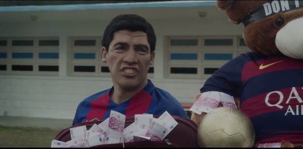 Luis Suárez en la piel de Bossi (captura)
