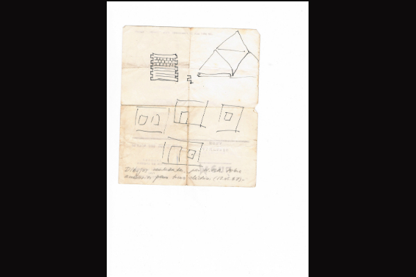 Un diagrama del material del ferromodelista Wilson Ferreira Aldunate, de su puño y letra (Foto: Ruperto Long).
