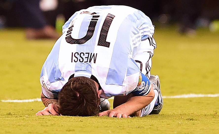 Lionel Messi tras la final entre Chile y Argentina. Foto: AFP