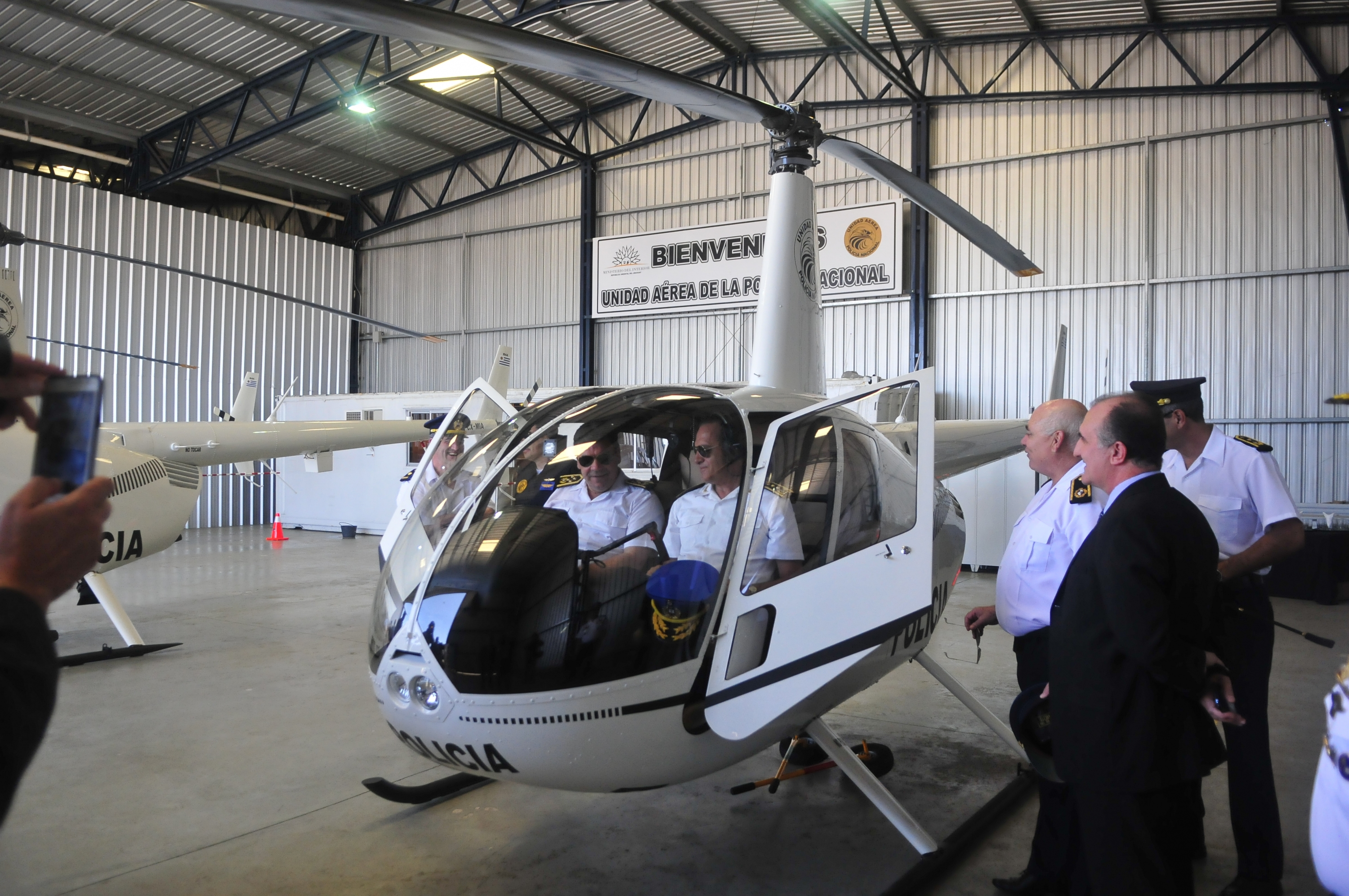 Fueron presentados los helicópteros que utilizará la Policía. Foto: Francisco Flores