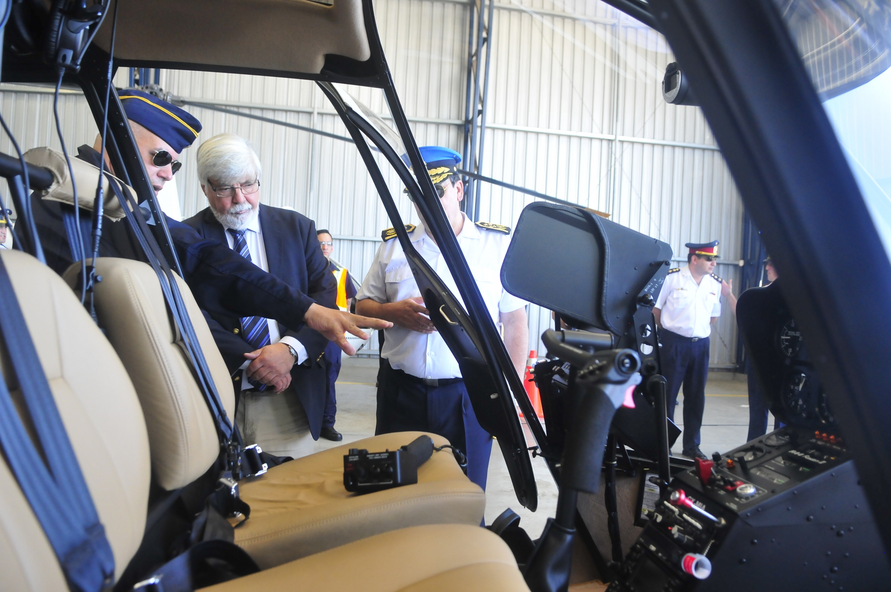 Fueron presentados los helicópteros que utilizará la Policía. Foto: Francisco Flores