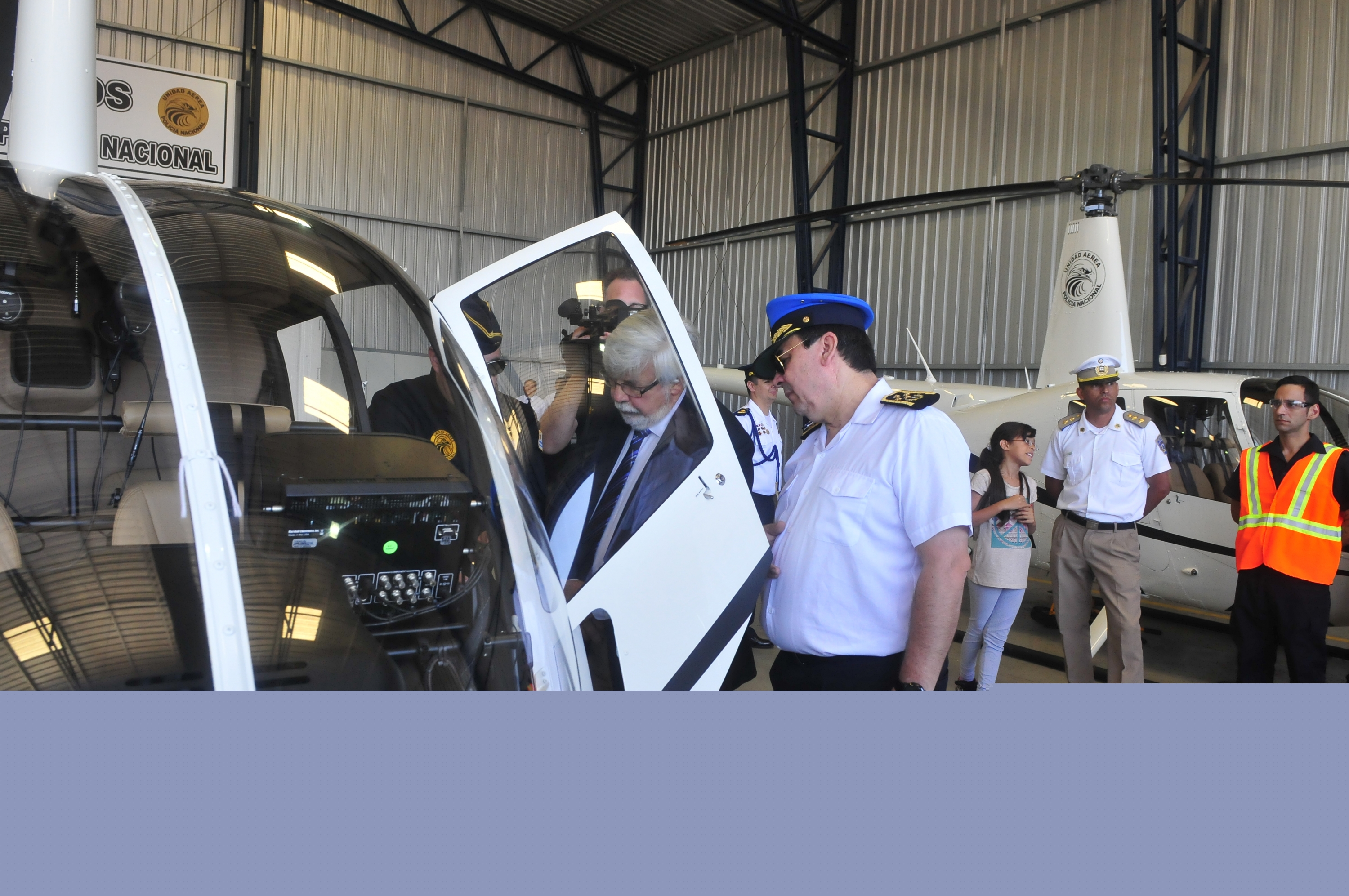 Fueron presentados los helicópteros que utilizará la Policía. Foto: Francisco Flores