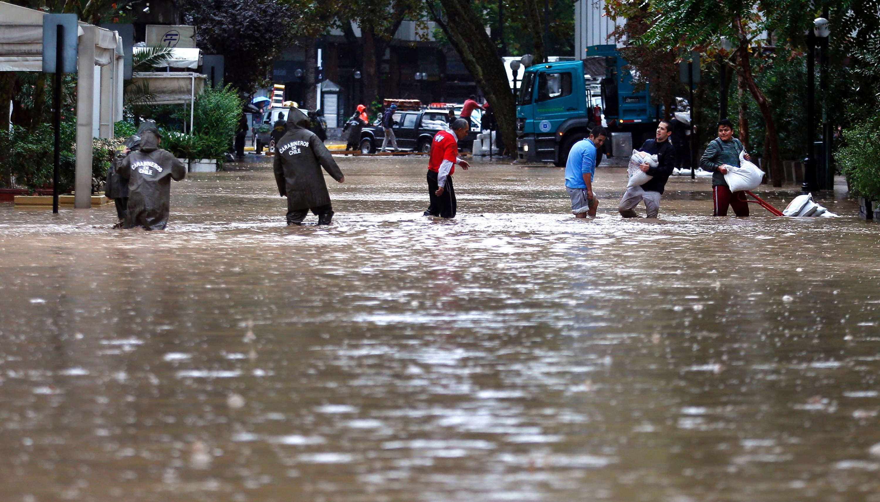 Inundaciones en Chile. Foto: AFP