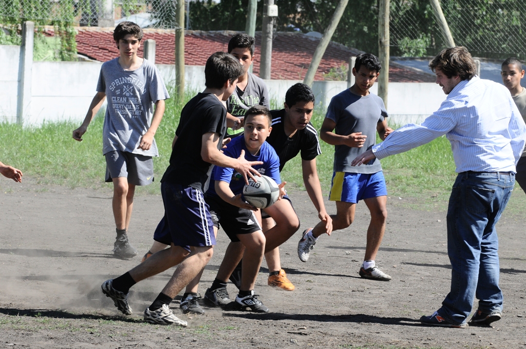 Jugadores de Fiji en el Liceo Jubilar. Foto: Darwin Borrelli