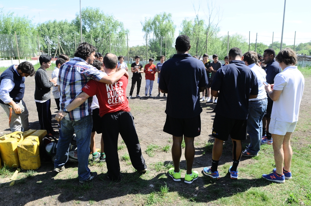 Jugadores de Fiji en el Liceo Jubilar. Foto: Darwin Borrelli