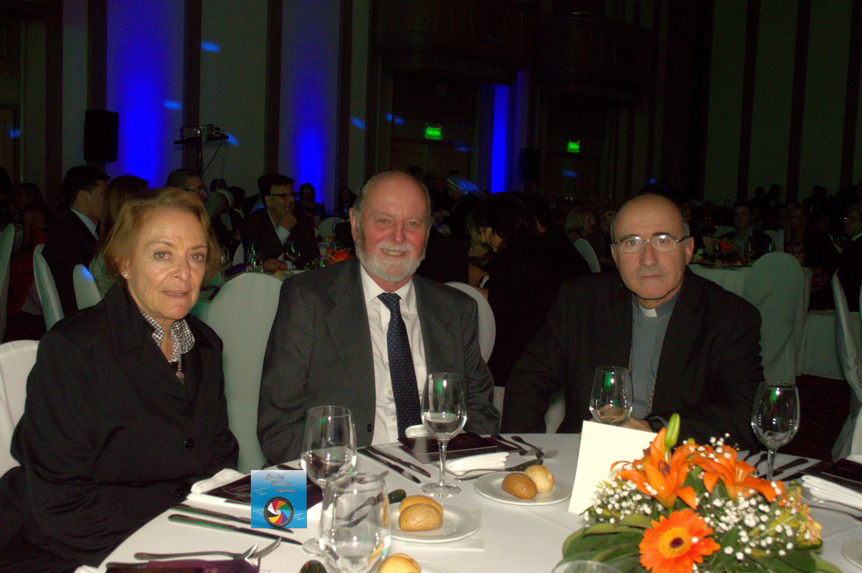María Varela, Juan Berchessi, Cardenal Daniel Sturla.