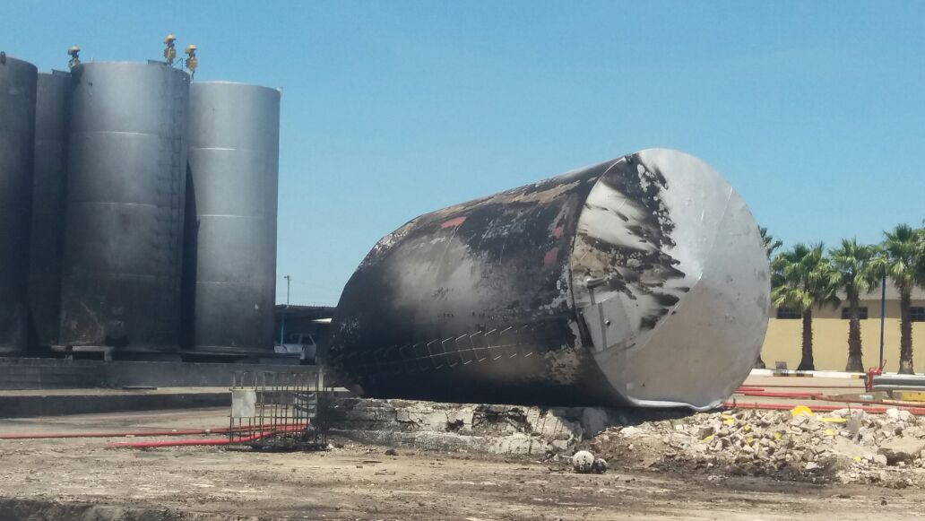 Explosión en una fábrica de pintura en Barros Blancos. Foto: Ministerio del Interior.
