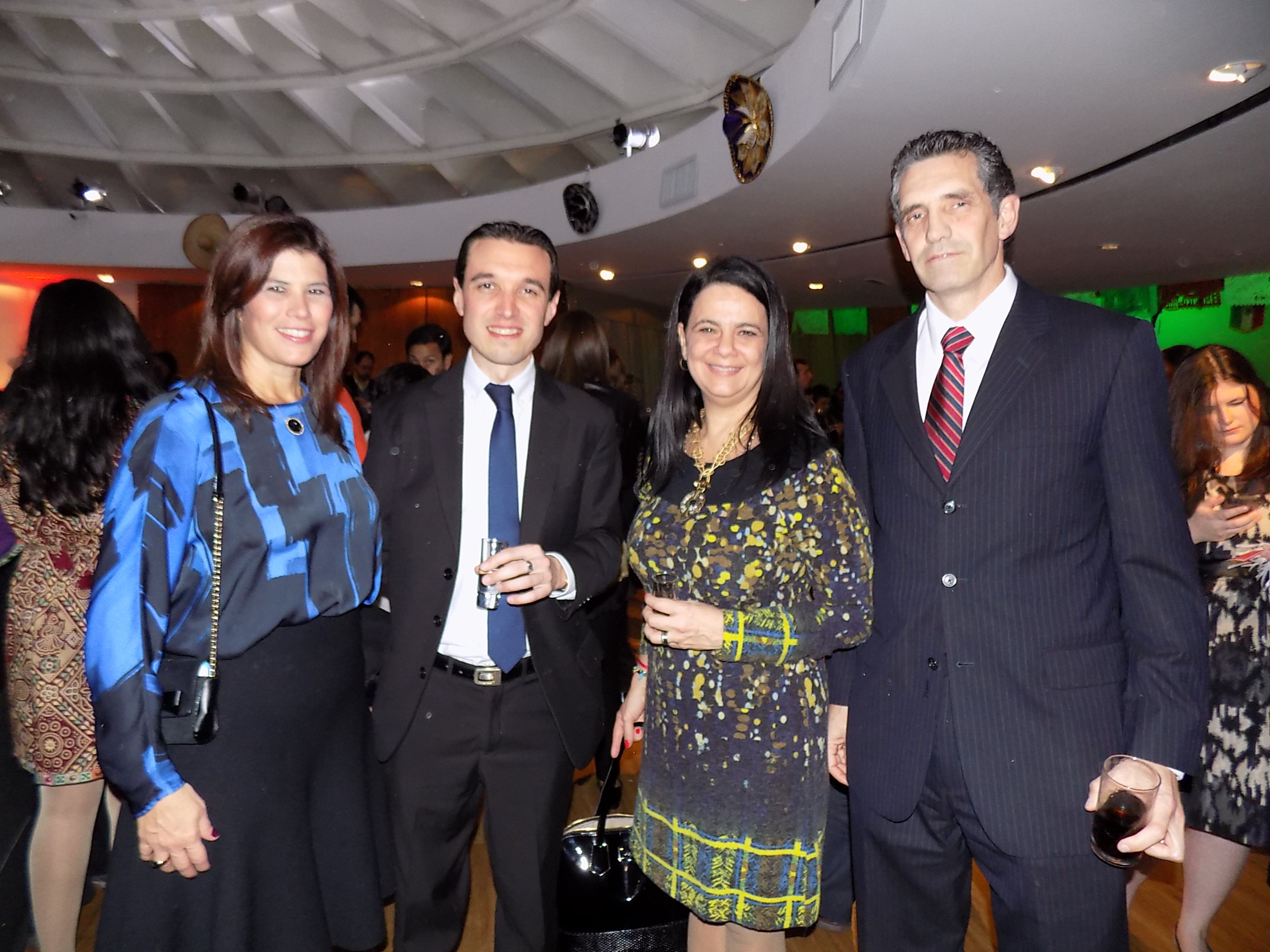 Embajadora de Colombia Natalia Abello, Nelson Simatovich, Gladis Genua, César Rodríguez.