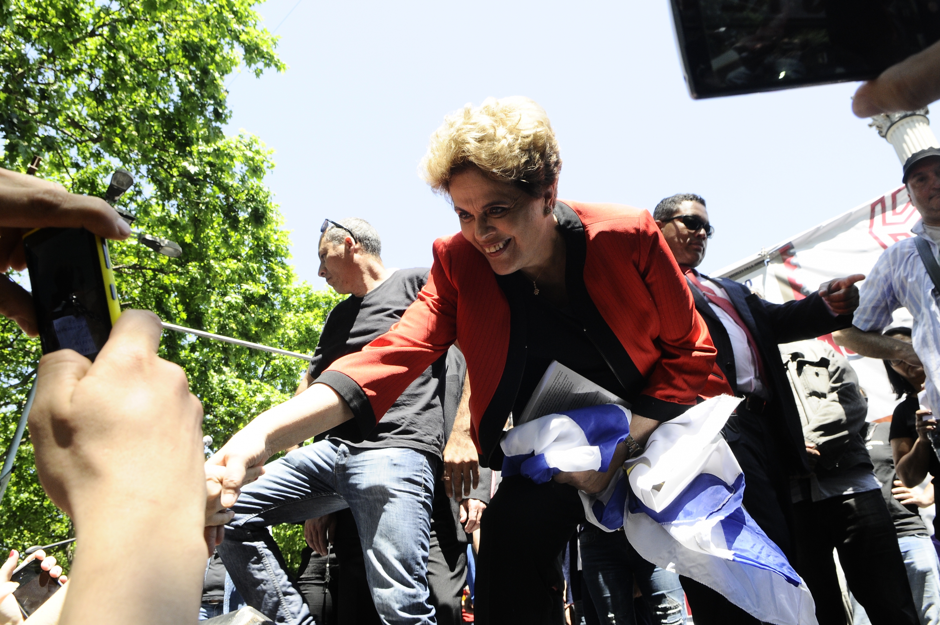 Dilma Rousseff fue la sensación en el acto del Pit-Cnt. Foto: Darwin Borrelli