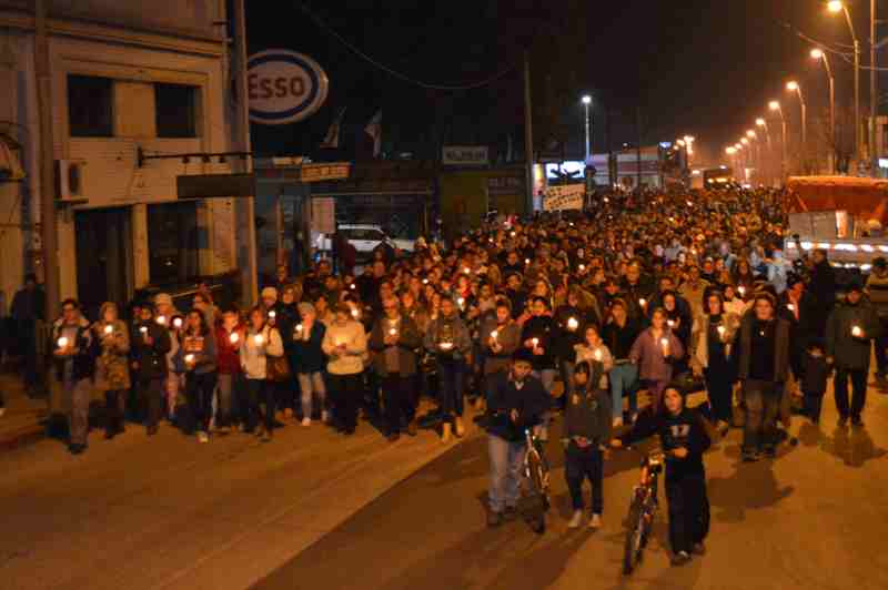 Marcha en Young por asesinato de comerciante. Foto: Daniel Rojas