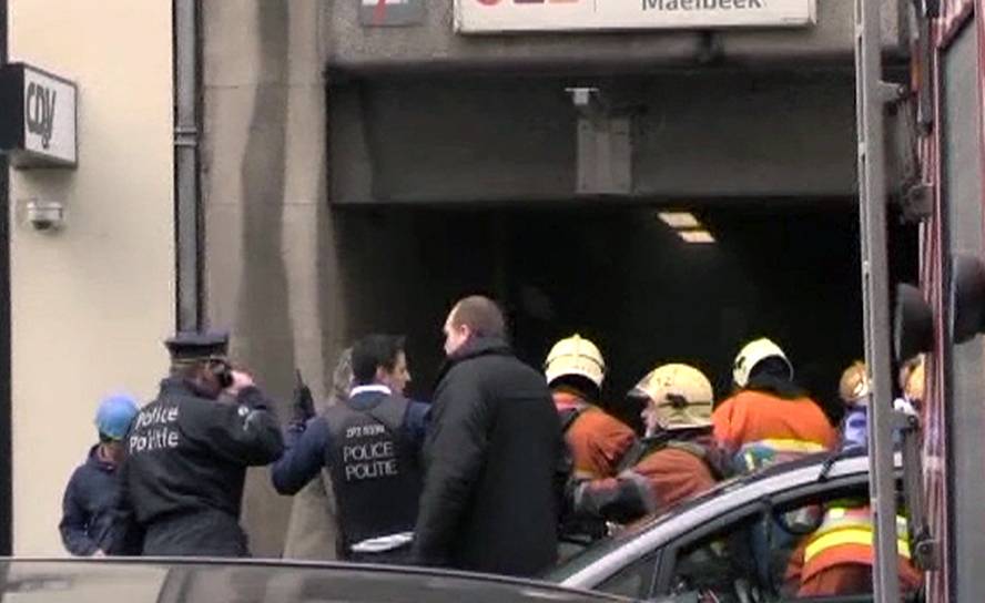 El metro de Maalbeek, evacuado. Foto: EFE.