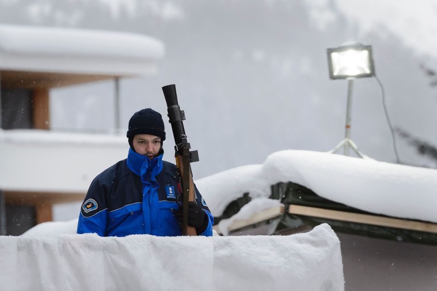 La seguridad en Davos. Foto. AFP.