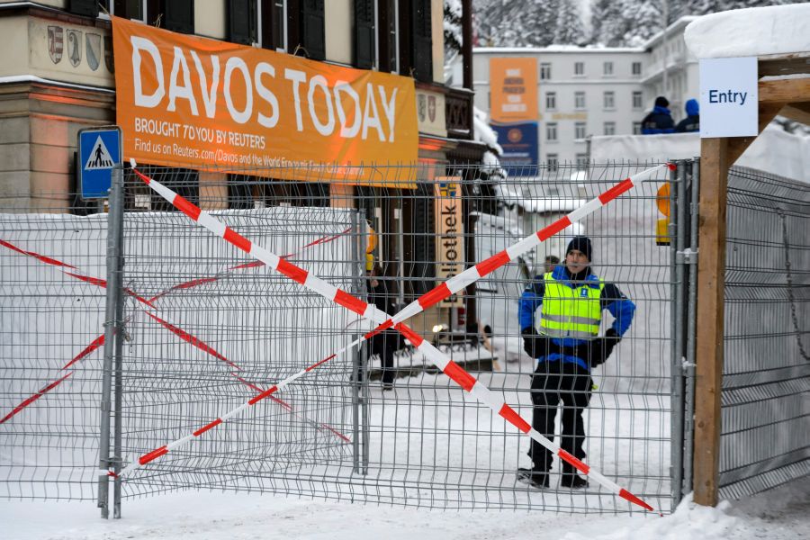 La seguridad en Davos. Foto. AFP.