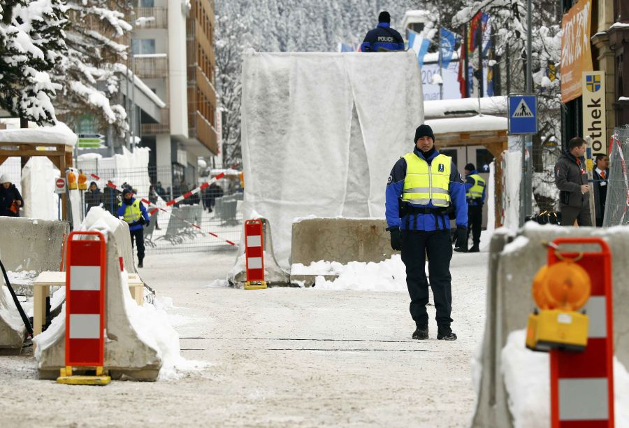 La seguridad en Davos. Foto. AFP.