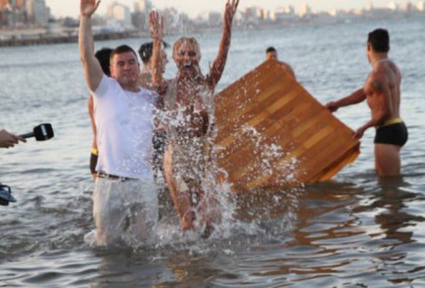 Vicky Xipolitakis en Mar del Plata. Foto: Twitter