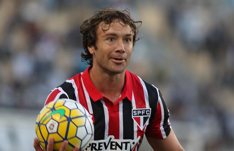 Diego Lugano en el partido de São Paulo. Foto: prensa São Paulo