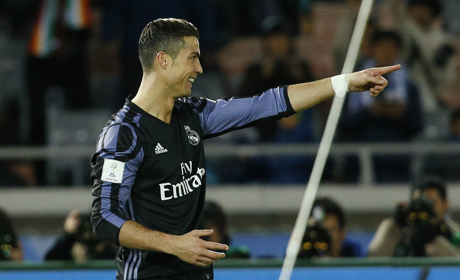Cristiano Ronaldo festejando su gol 500. Foto: Reuters