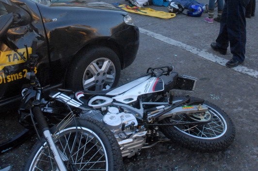 Motociclistas. Son el 77% de los hospitalizados por accidentes. Foto: Archivo El País.