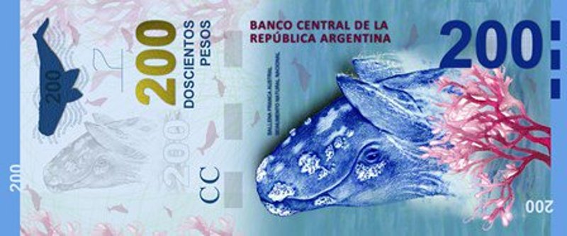 Nuevo billete de $200. Foto Banco Central de la República Argentina