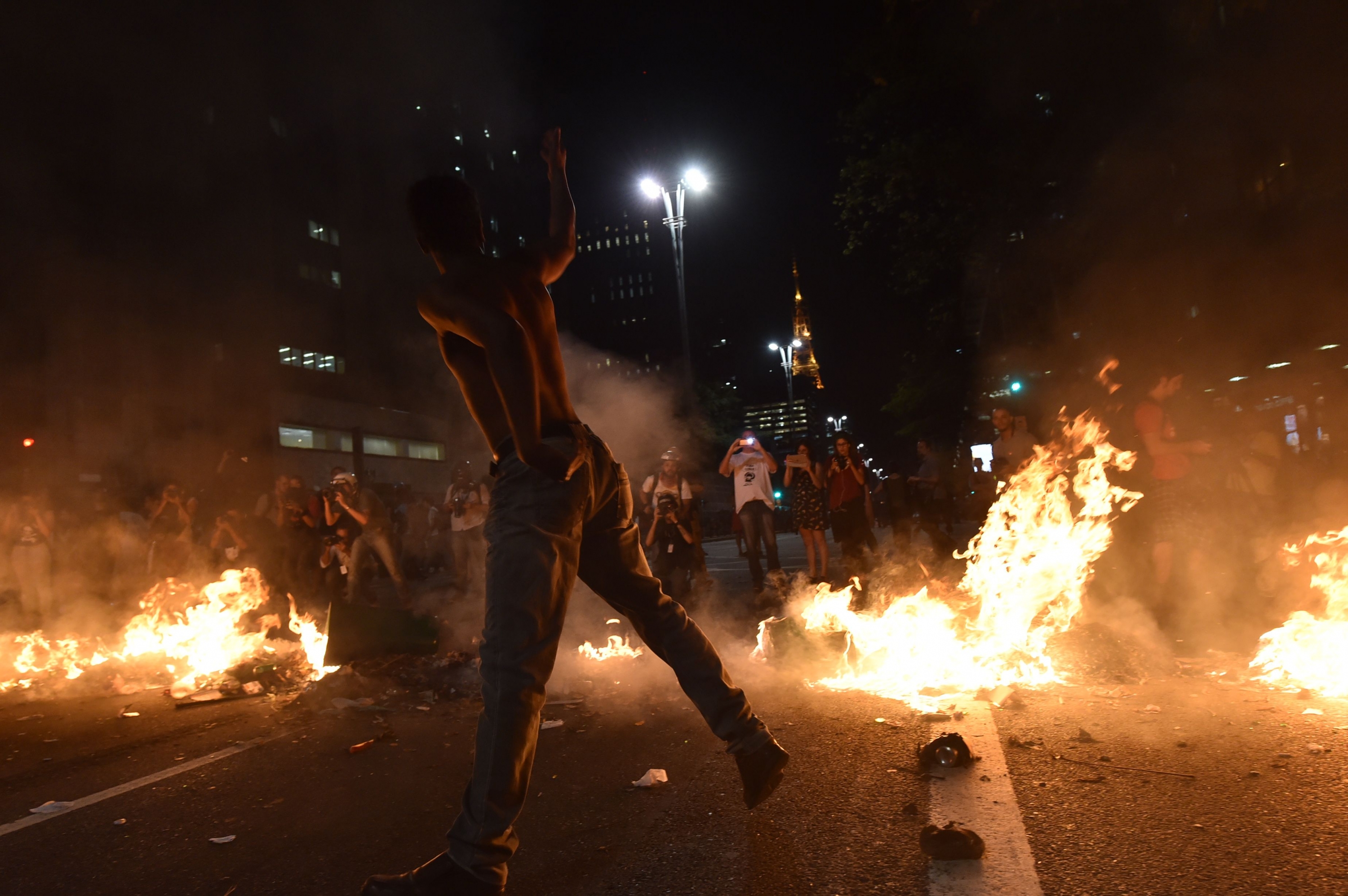 Manifestación en contra de la destitución de Rousseff en San Pablo. Foto: AFP