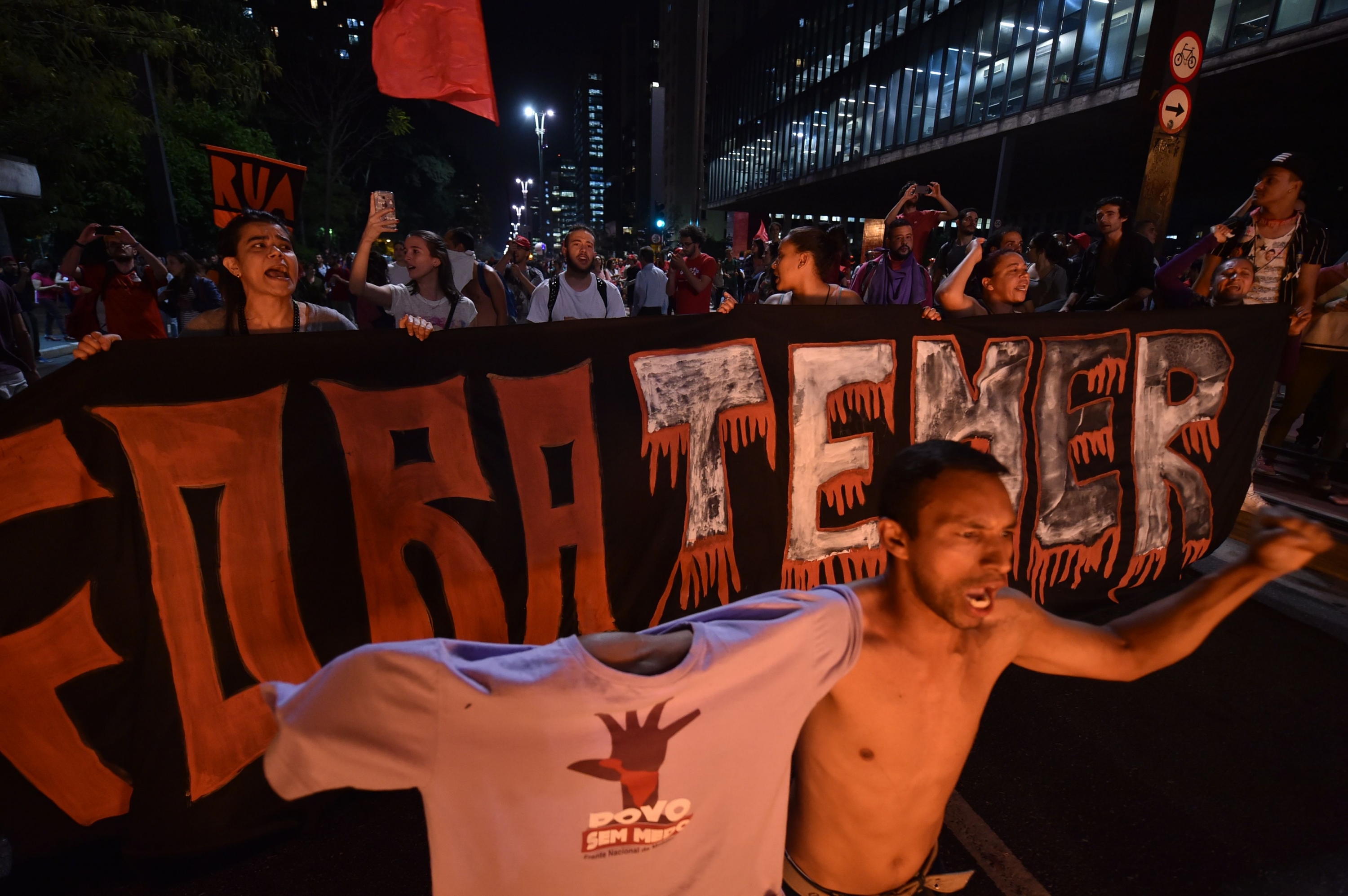 Manifestación en contra de la destitución de Rousseff en San Pablo. Foto: AFP