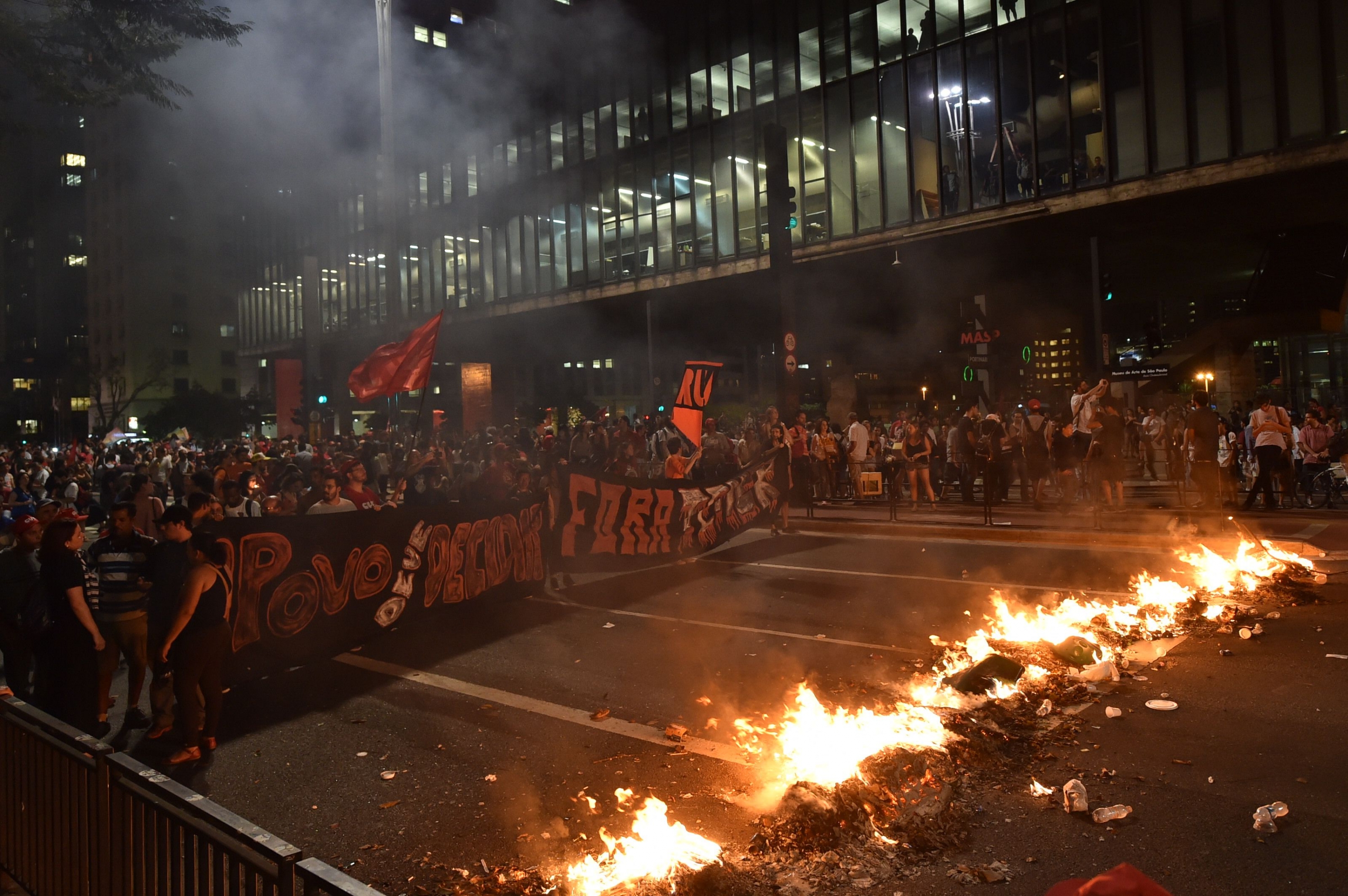 Manifestación en contra de la destitución de Rousseff en San Pablo. Foto: AFP