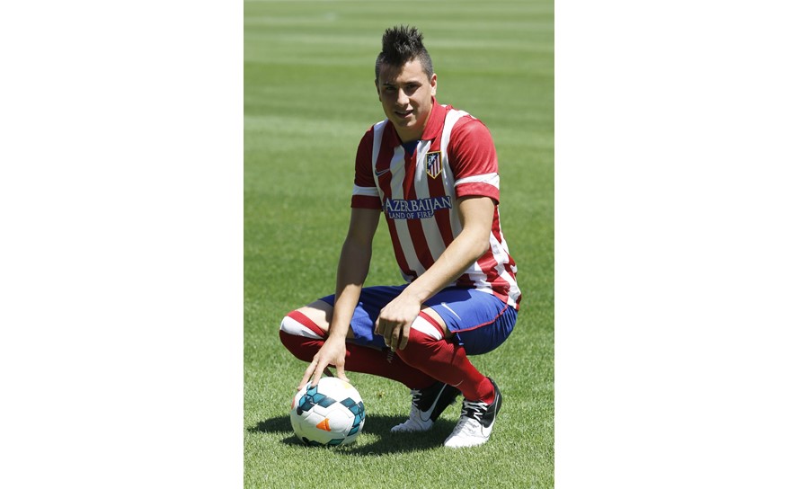 José María Giménez en su presentación como jugador del Atlético de Madrid. Foto: EFE