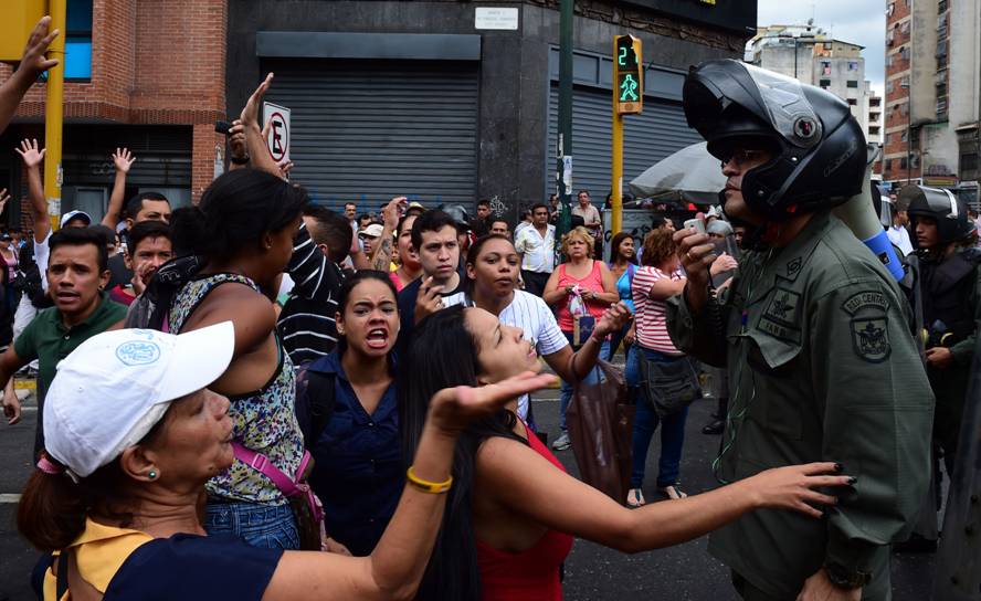 Protestas en Caracas. Foto: AFP.
