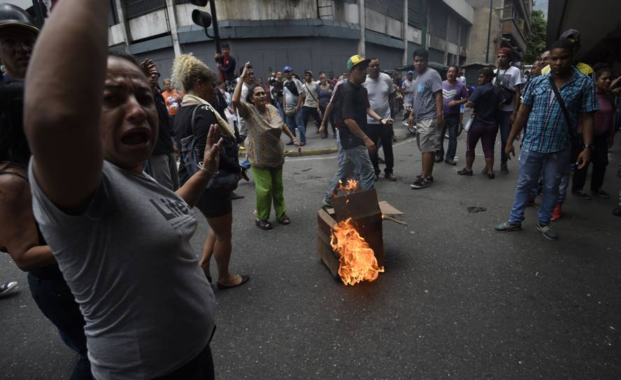 Protestas en Caracas. Foto: AFP.