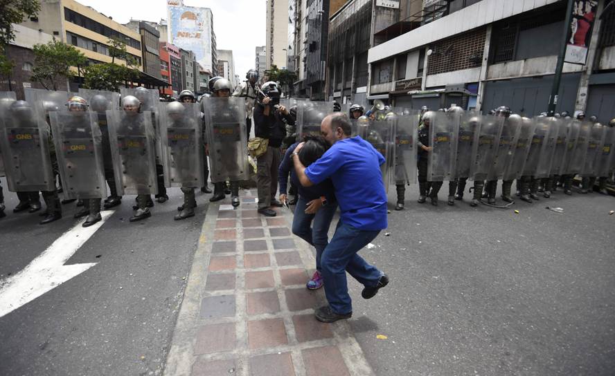 Protestas en Caracas. Foto: AFP.