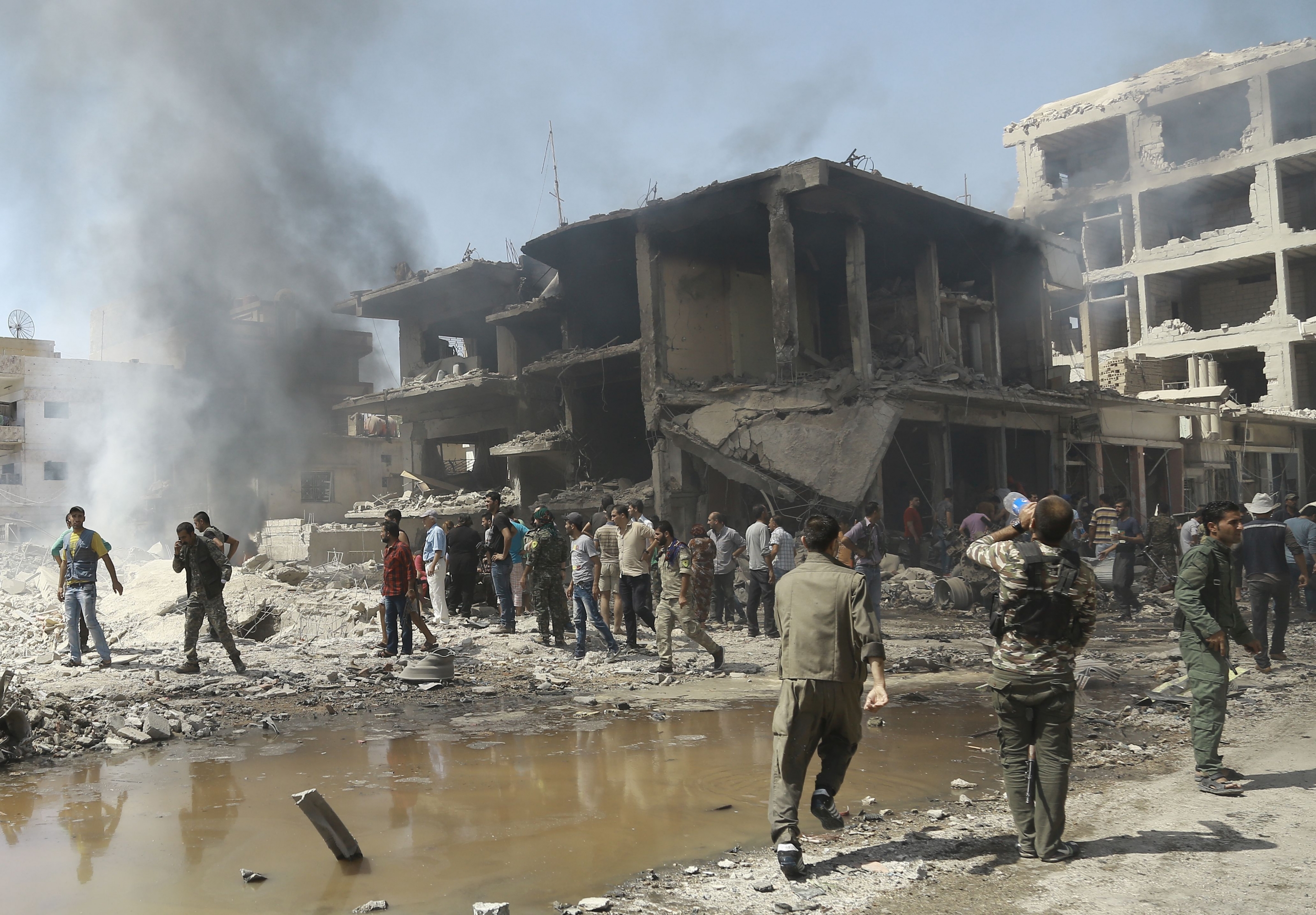 Así quedo la ciudad Siria Qamishli, luego del atentado. Foto: AFP