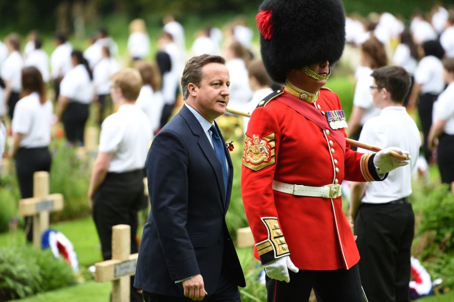 David Cameron en la evocación de la batalla de Somme. Foto: AFP