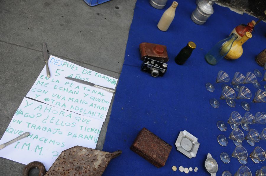 Mensaje: ambulantes dicen que se quedarían sin ingresos. Foto: M. Bonjour
