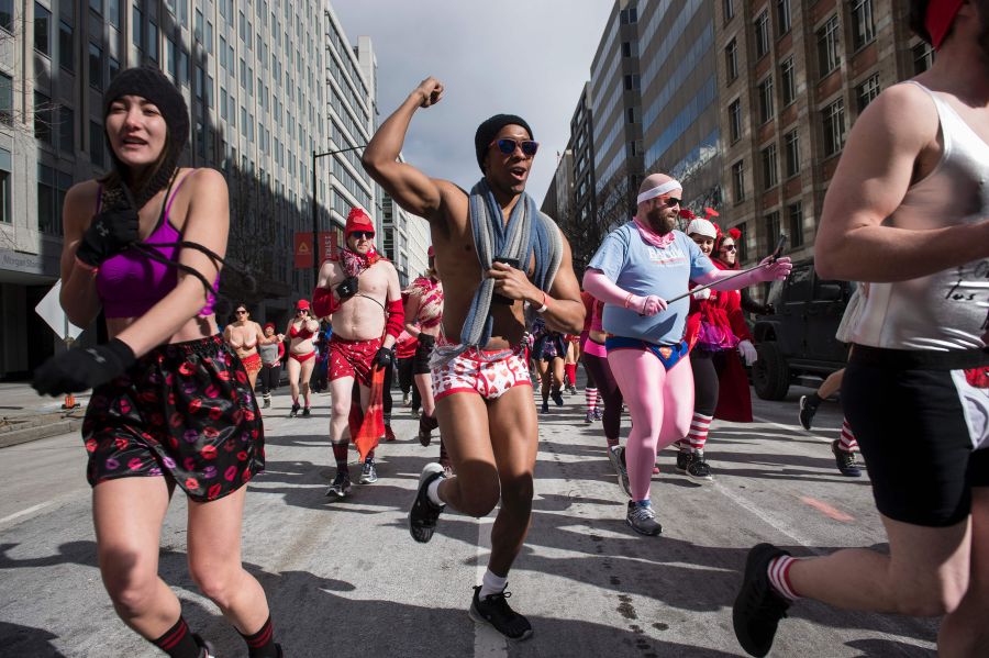 Carrera de San Valentín en Washington. Foto: AFP