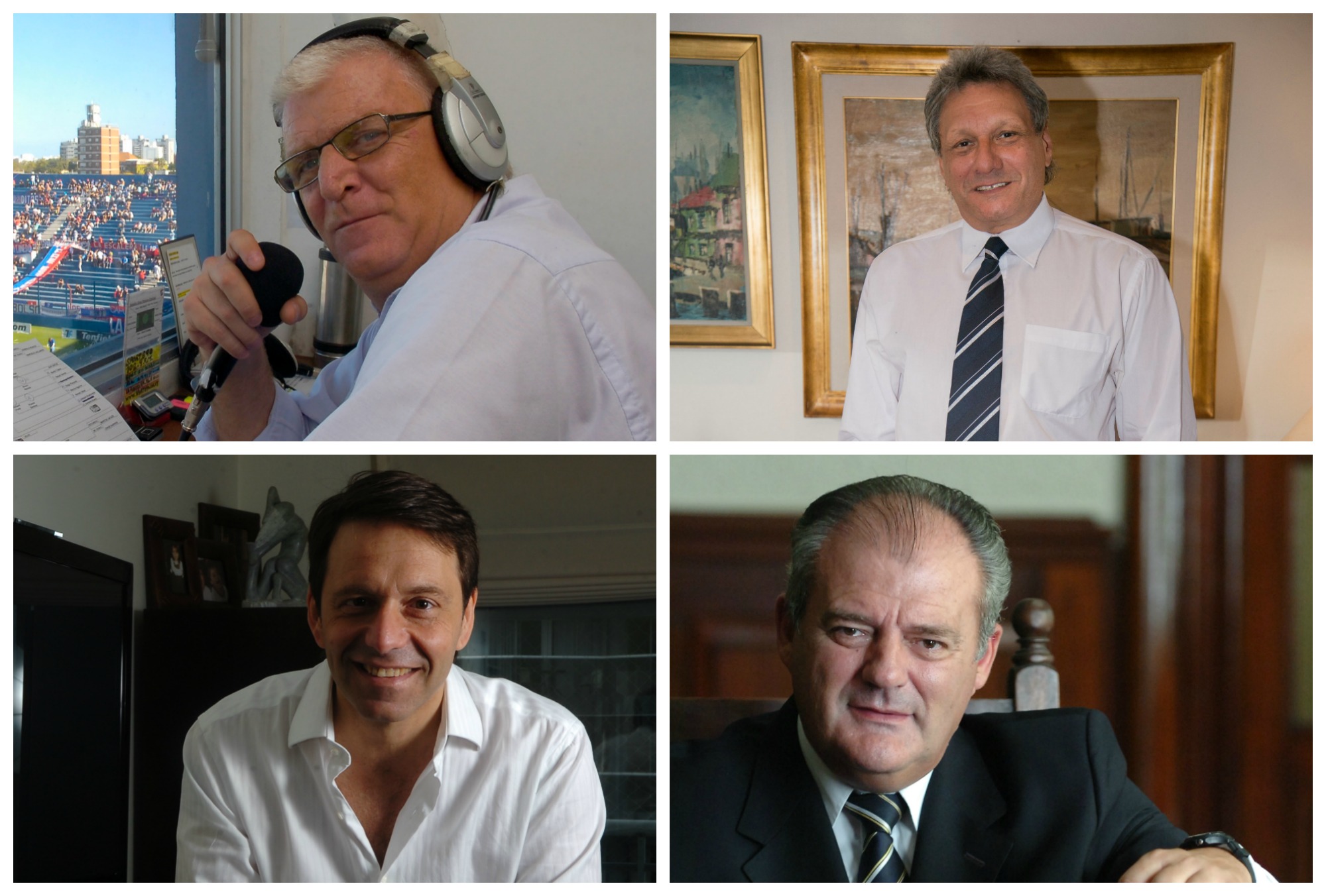 <b>Relator</b>. <br>Alberto Sonsol (Sport 890), Alberto Kesman (Radio Universal), Roberto Moar (Radio Carve), Máximo Goñii (Radio Oriental)
