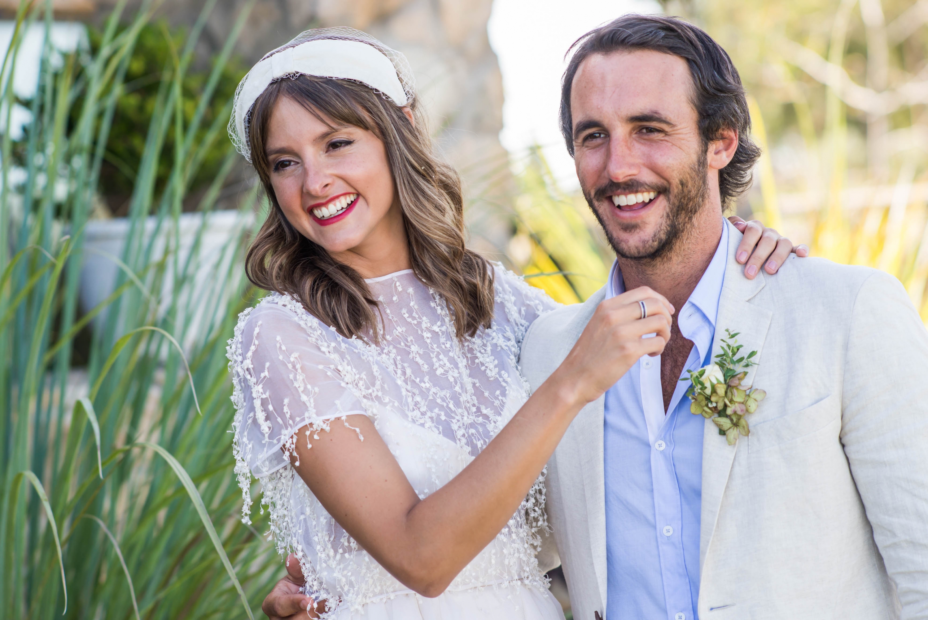 Agustina y Christopher durante la fiesta.