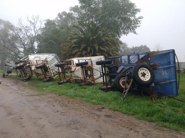 Turbonada en Durazno destrozó una cabaña. Foto: Alternativa Durazno